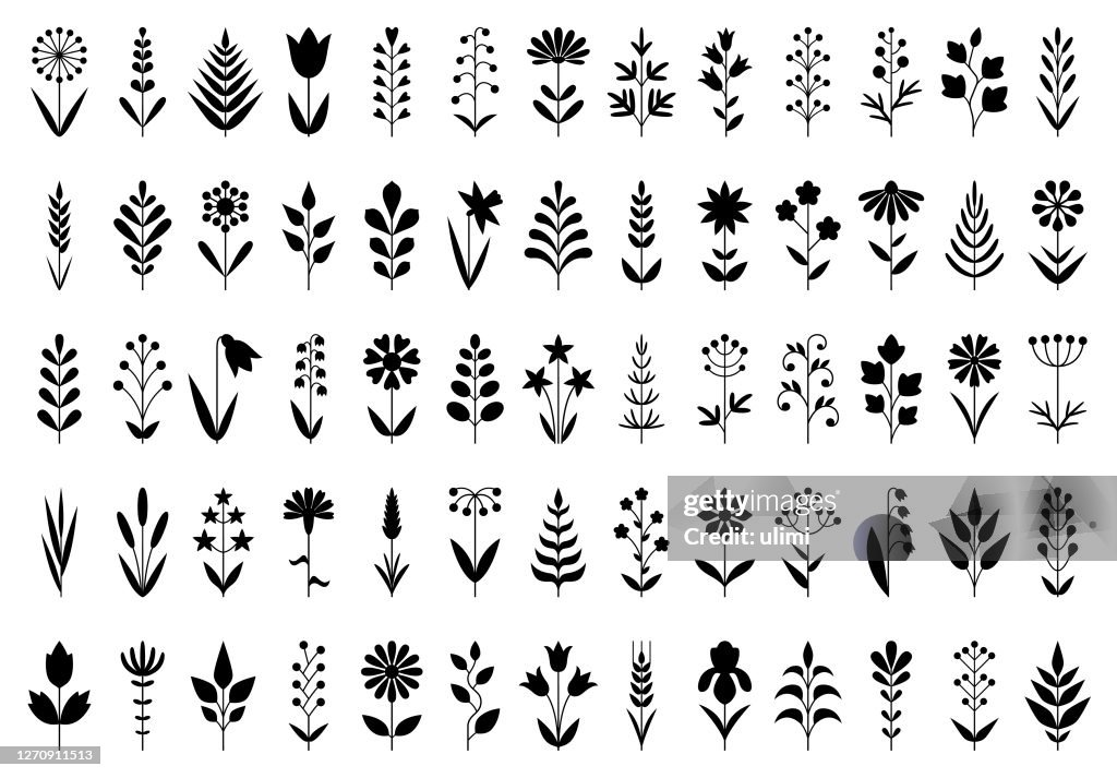 Conjunto de iconos de plantas