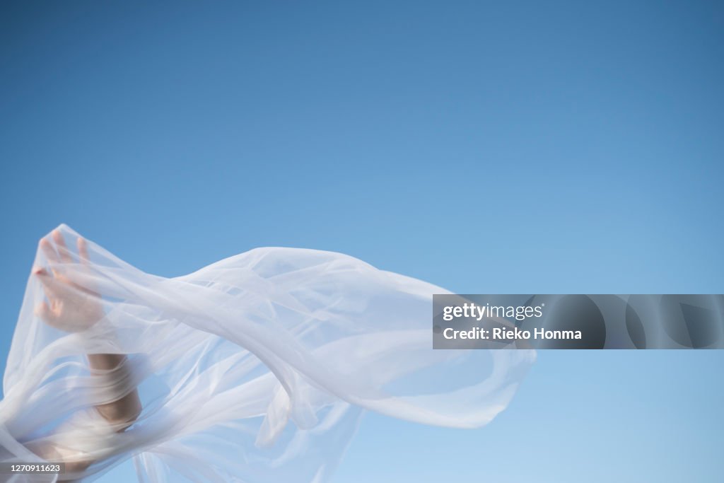 Close-Up of woman veiled hand