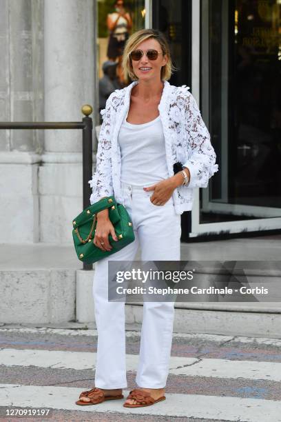 Anna Foglietta is seen arriving at the Excelsior during the 77th Venice Film Festival on September 06, 2020 in Venice, Italy.