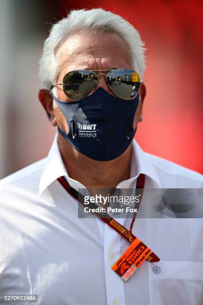 Owner of Racing Point Lawrence Stroll walks in the Paddock before the F1 Grand Prix of Italy at Autodromo di Monza on September 06, 2020 in Monza,...