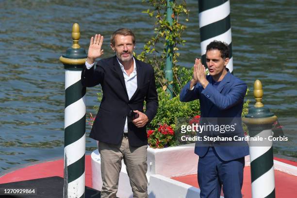 Lambert Wilson and Pedro Alonso are seen arriving at the Excelsior during the 77th Venice Film Festival on September 06, 2020 in Venice, Italy.
