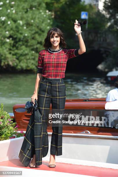 Rocio Munoz Morales is seen arriving at the Excelsior during the 77th Venice Film Festival on September 06, 2020 in Venice, Italy.