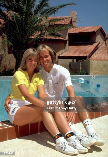 American tennis player Chris Evert with her ex-husband John Lloyd.