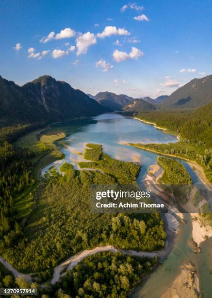 lake sylvenstein, bavaria, germany, europe - lenggries stock-fotos und bilder