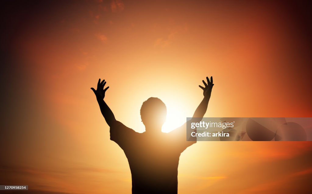 Human hands open palm up worship. Eucharist Therapy Bless God Helping Repent Catholic Easter Lent Mind Pray. Christian Religion concept background. fighting and victory for god