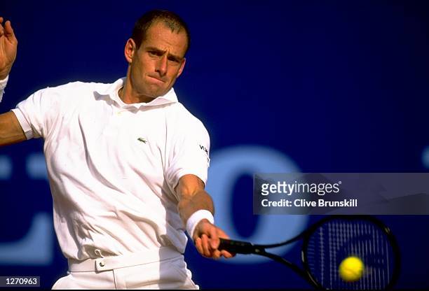 Guy Forget of France in action during the Monte Carlo Open in Monte Carlo, Monaco. \ Mandatory Credit: Clive Brunskill /Allsport