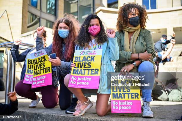 Activists gather at Buchanan Street to demonstrate against the treatment of refugees following the death of Mercy Baguma and Adnan Olbeh on September...