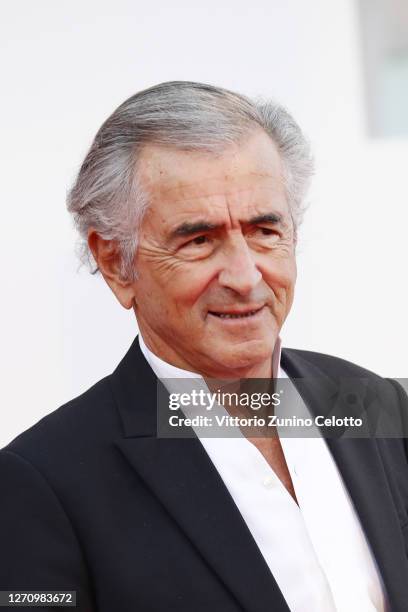 Bernard-Henri Lévy walks the red carpet ahead of the movie "The World To Come" at the 77th Venice Film Festival on September 06, 2020 in Venice,...