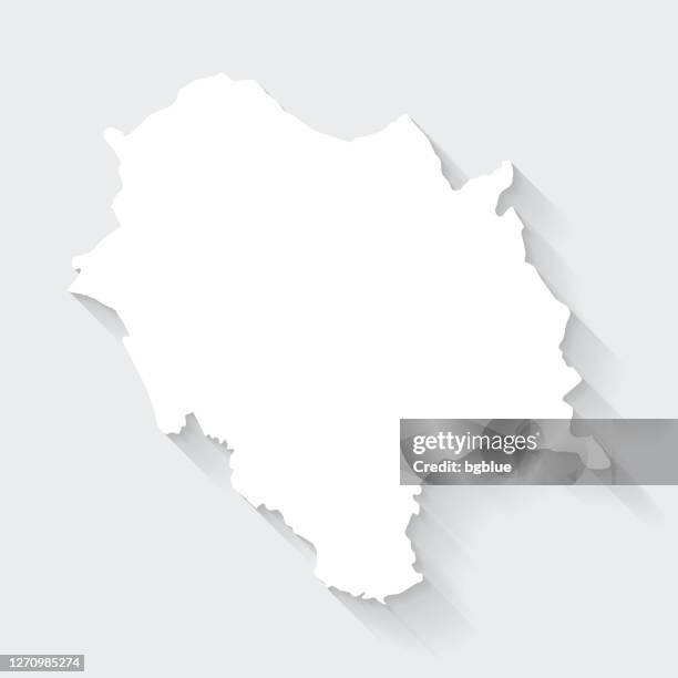 himachal pradesh map with long shadow on blank background - flat design - shimla stock illustrations