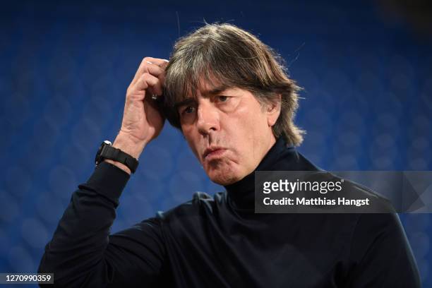 Head coach Joachim Loew of Germany looks on prior to the UEFA Nations League group stage match between Switzerland and Germany at St. Jakob-Park on...