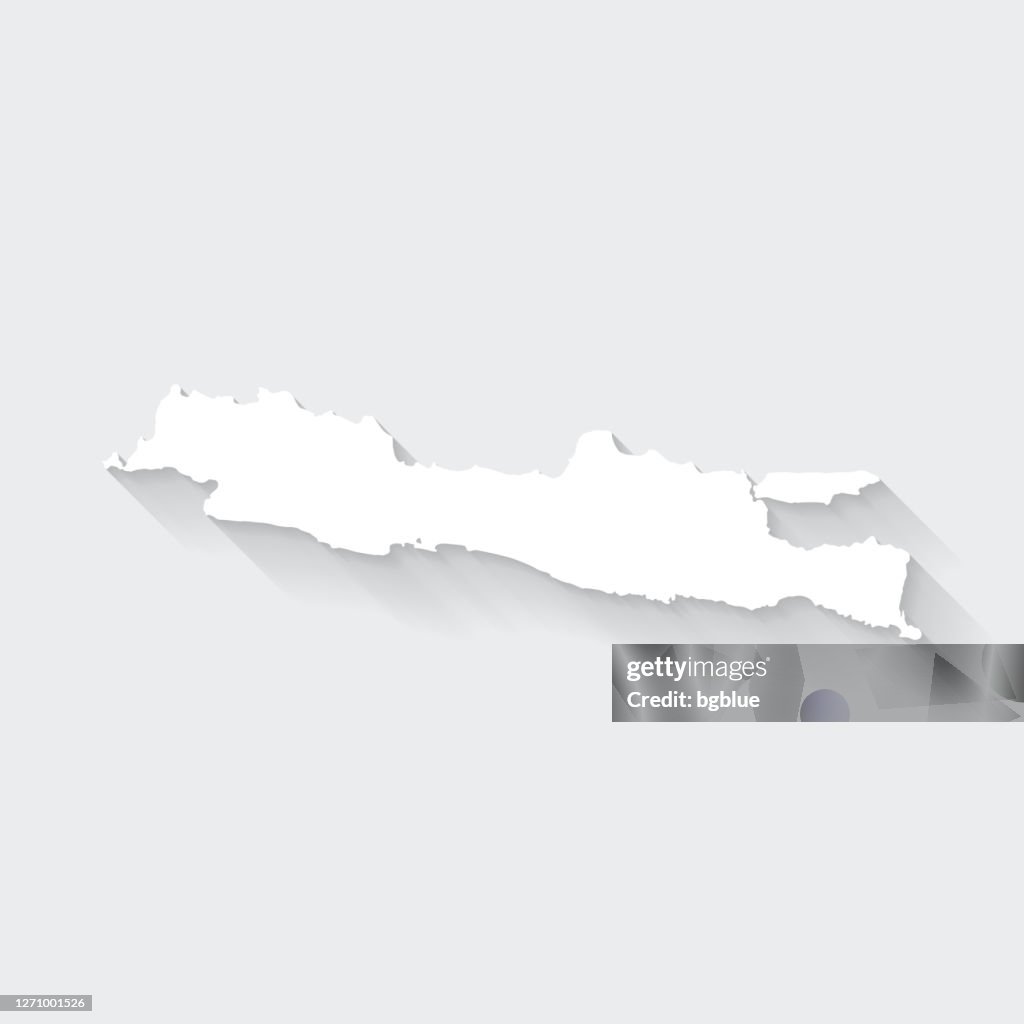 Java Map With Long Shadow On Blank Background Flat Design High-Res ...