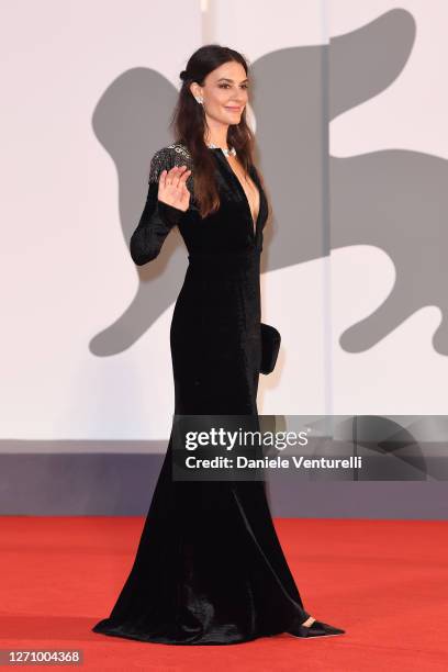 Ariana Rockefeller walks the red carpet ahead of the movie "The World To Come" at the 77th Venice Film Festival on September 06, 2020 in Venice,...