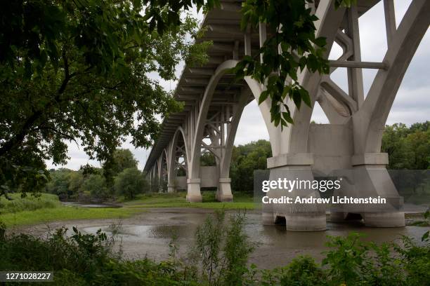 Scene from where the Minnesota River meets the Mississippi River at Fort Snelling State Park on September 6, 2020 in St. Paul, Minnesota. The...