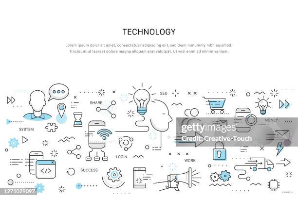 doodle work concept - content production stock illustrations