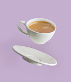 coffee cup on purple background