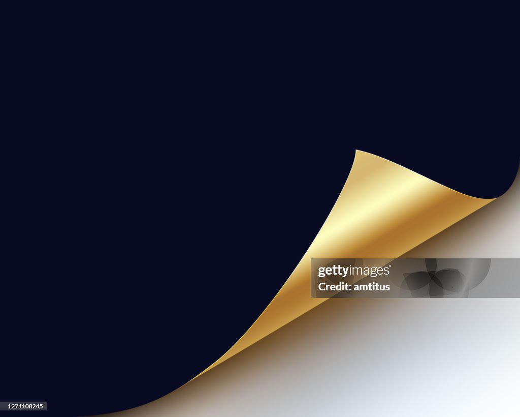 Gouden pagina krul blauw