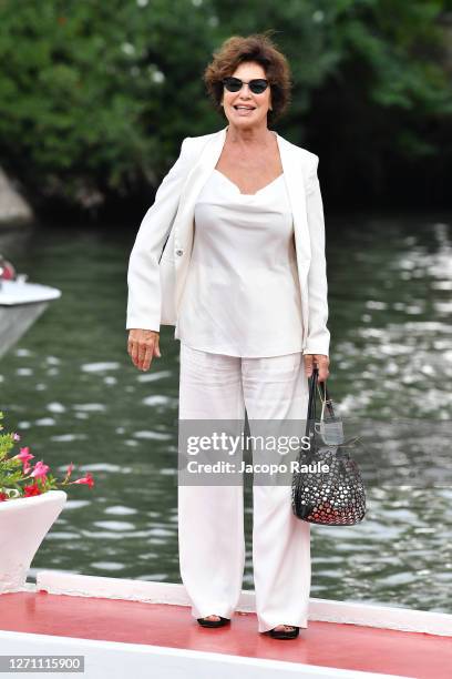 Corinne Clery is seen arriving at the Excelsior during the 77th Venice Film Festival on September 07, 2020 in Venice, Italy.