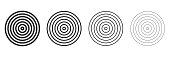 Spiral and swirl set simple circles design element. Vector illustration.