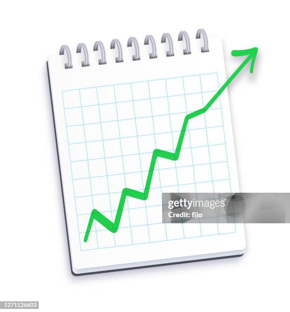 chart showing improvement or increase stock growth - digital signage display stock illustrations