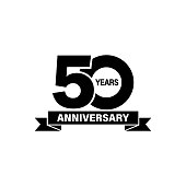 50 years anniversary banner. Vector on isolated white background. EPS 10