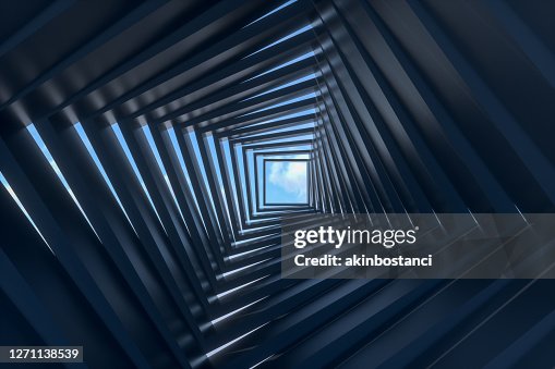 Abstracte Donkere Tunnel, Deur aan Hemel Abstracte Donkere Tunnel, Deur aan Hemel