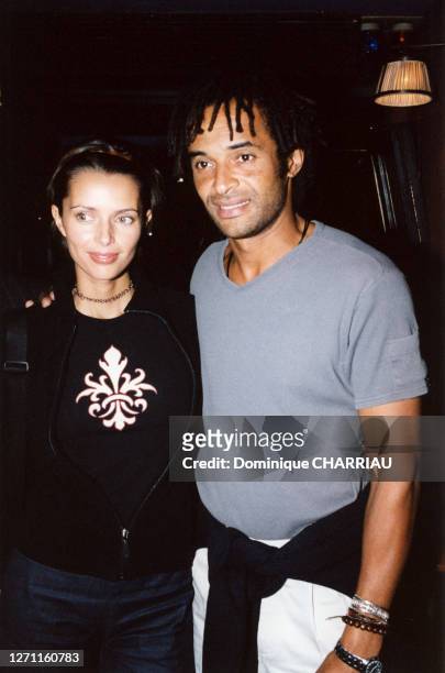 Heather Stewart-Whyte et Yannick Noah en septembre 1999, France.