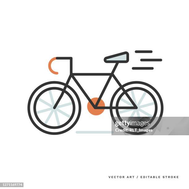 monoline icon — bicycle - bicycle tire stock illustrations