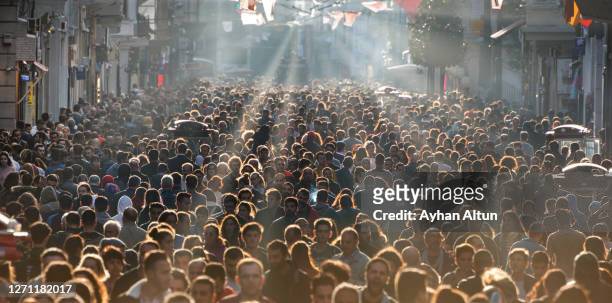 famous istiklal street in beyoglu district of istanbul,turkey - istanbul city stock pictures, royalty-free photos & images