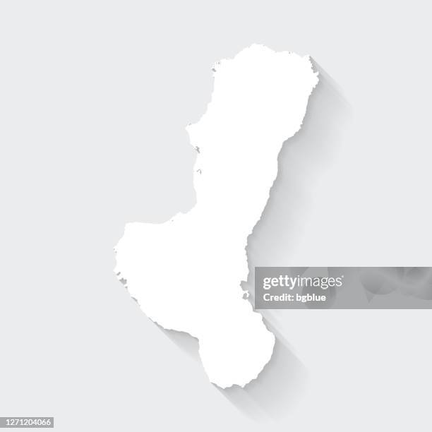 negros map with long shadow on blank background - flat design - negros occidental stock illustrations