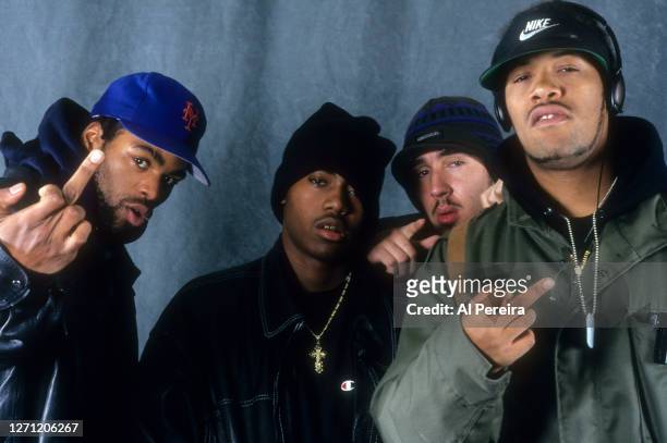 Rapper Method Man of the Wu-Tang Clan appears in a portrait with Nas , Kurios and Redman taken on November 1, 1993 in New York City.