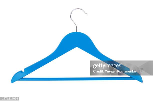 wooden hanger isolated on white background - hanger bildbanksfoton och bilder