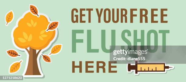 flu shot banner - fall prevention stock illustrations