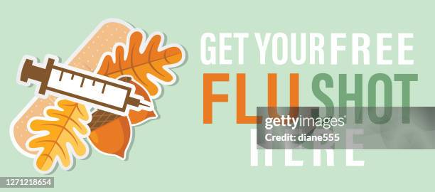 flu shot banner - fall prevention stock illustrations