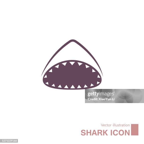 vector drawn shark. - animal teeth stock illustrations