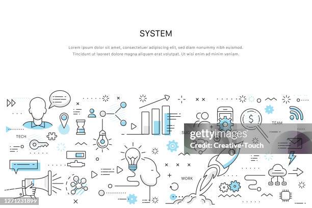 doodle work concept - server engineer stock illustrations