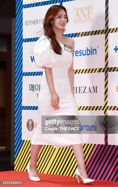 Yoon Bo-Mi of Apink attends the photo call of Korean Brand Customer Loyalty Award 2020 at The Shilla Seoul on June 08, 2020 in Seoul, South Korea.
