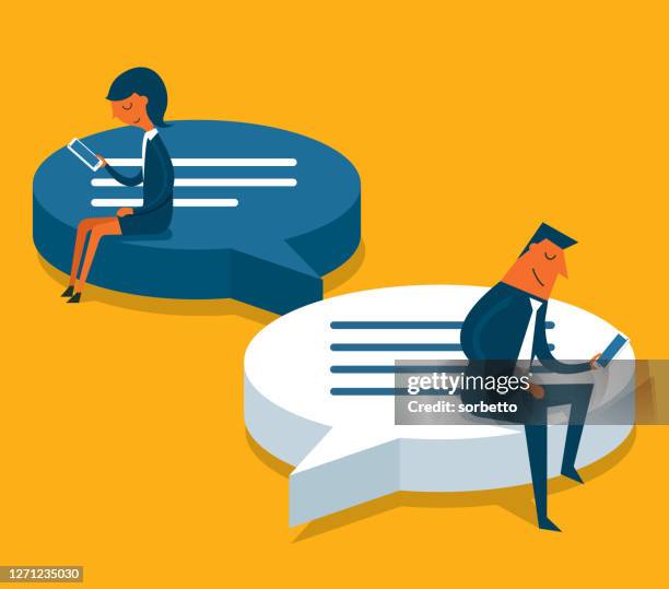 speech bubble communication - virtual collaboration stock illustrations