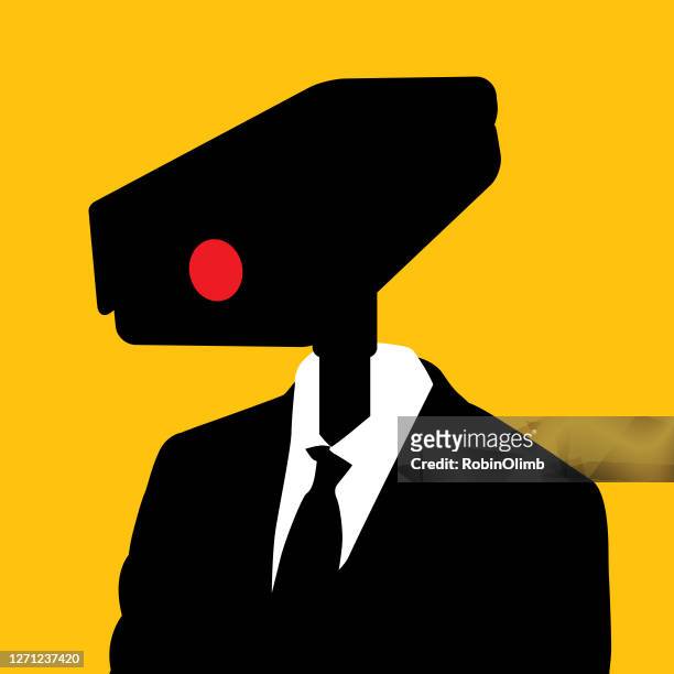 security camera man icon - business security camera stock illustrations