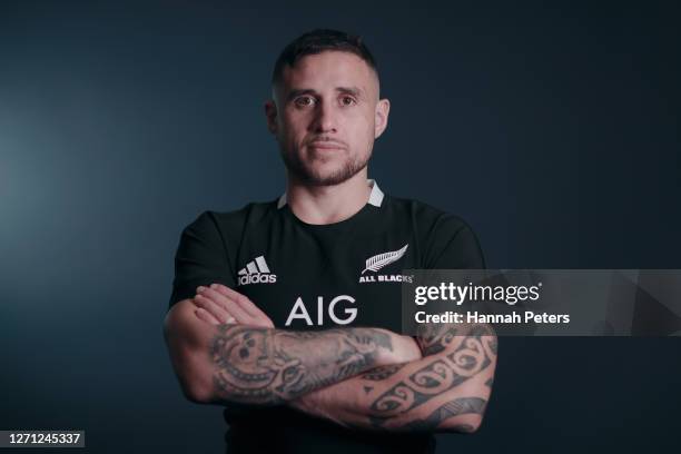 Perenara poses during a New Zealand All Blacks portrait session on September 06, 2020 in Wellington, New Zealand.