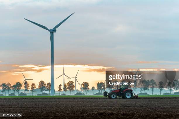 wind turbine farm - netherlands stock pictures, royalty-free photos & images