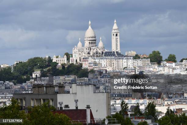View on the Sacre Coeur basilica in Paris on August 22, 2020 in Paris, France.