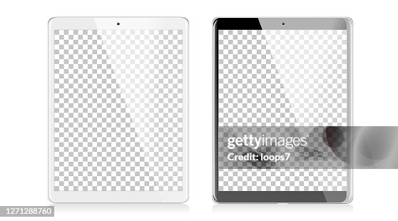 Digital Tablets Vector Illustration With Transparent Screens High-Res ...