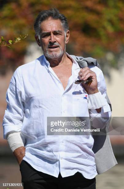 Fabio Testi is seen arriving at the 77th Venice Film Festival on September 08, 2020 in Venice, Italy.