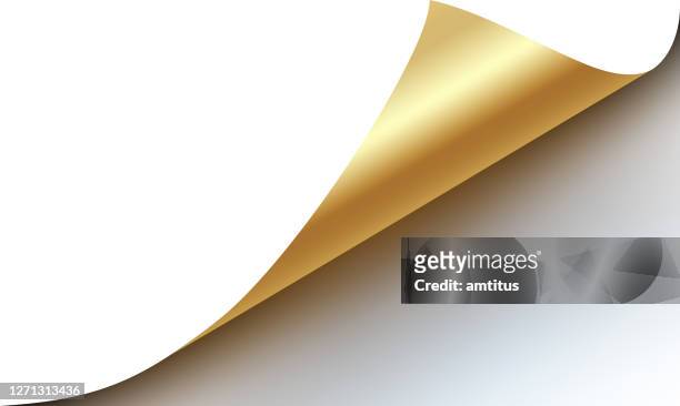 page curl gold - bent stock illustrations