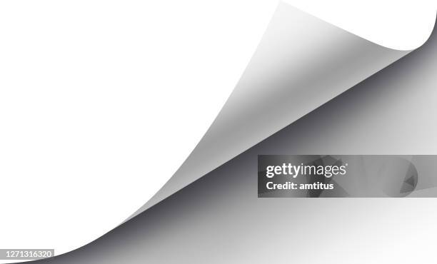 weiße seite curl - entdeckung stock-grafiken, -clipart, -cartoons und -symbole