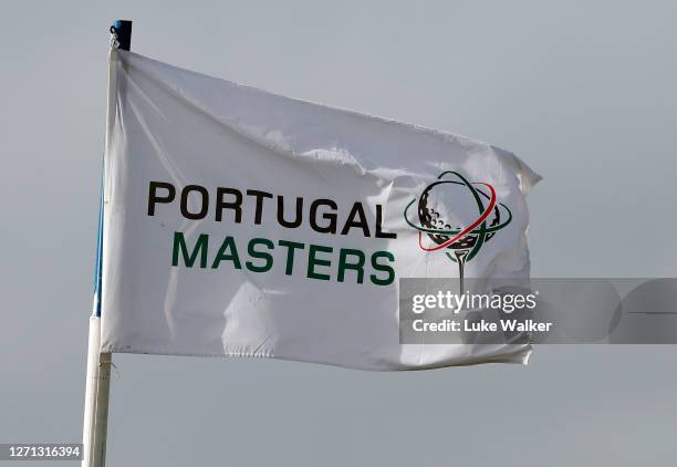 View of a flag prior to the Portugal Masters at Dom Pedro Victoria Golf Course on September 08, 2020 in Quarteira, Portugal.