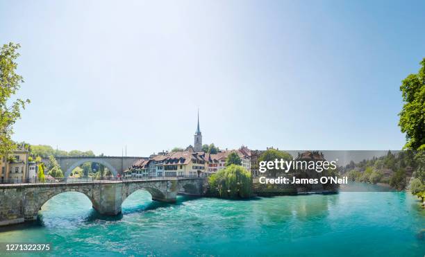 bern centre and aare river, switzerland - bern canton stock pictures, royalty-free photos & images