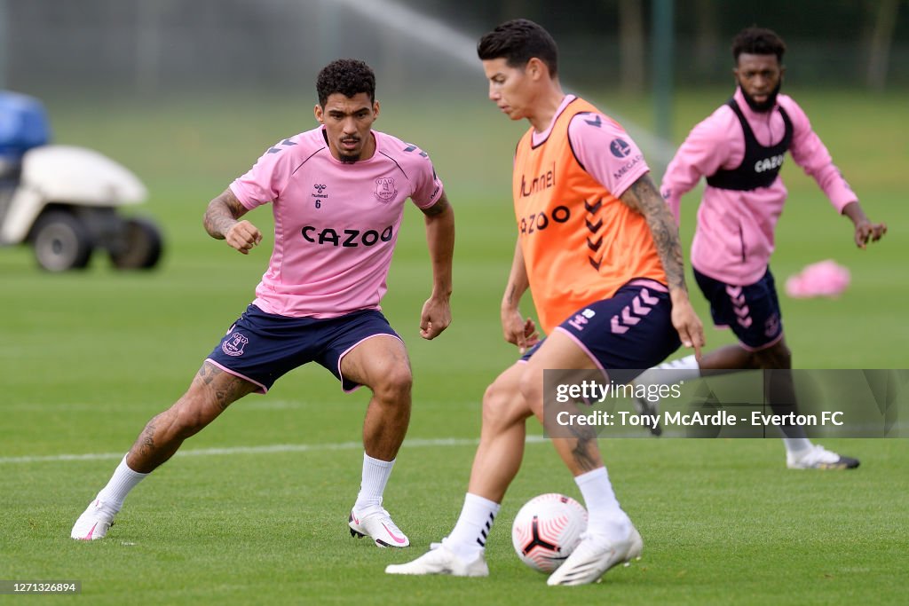 James Rodriguez and Allan take Part in Their First Training Session at Everton