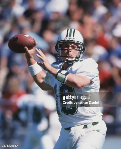 Chad Pennington, Quarterback for the Marshall University Thundering Herd during the NCAA Mid-American Conference college football game against the...