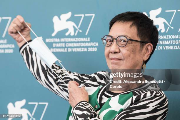 Ann Hui attends the photocall of the movie "Di Yi Lu Xiang" at the 77th Venice Film Festival on September 08, 2020 in Venice, Italy.